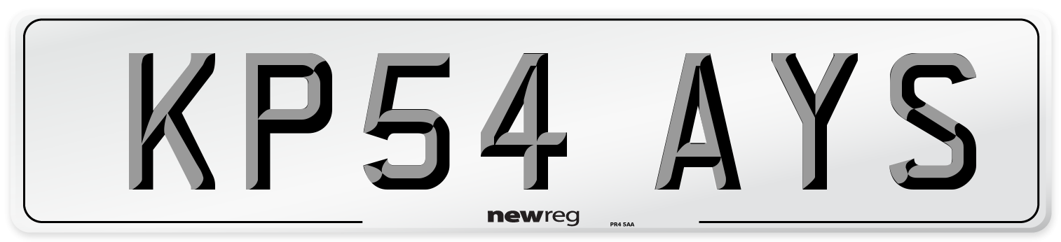 KP54 AYS Number Plate from New Reg